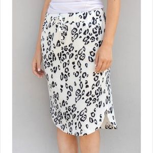 Tickle Teal White/ Gray Cheetah Print Skirt